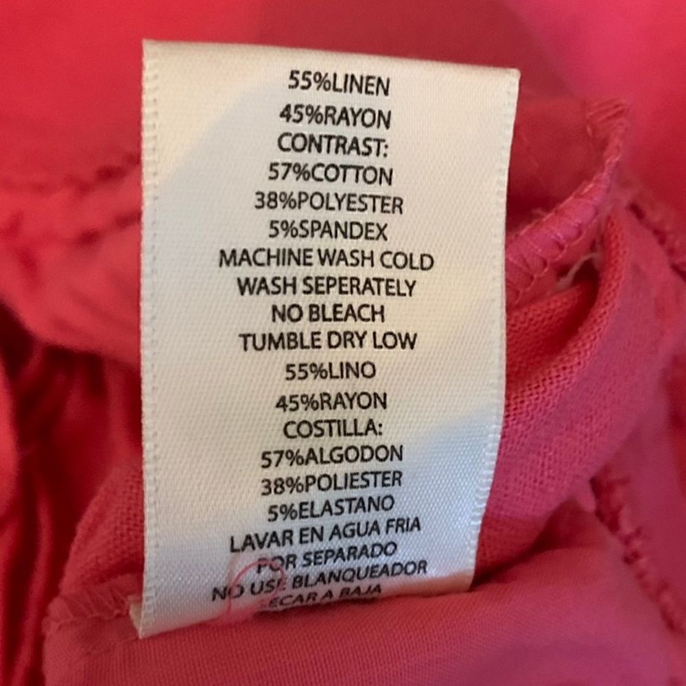 Derosi Pink Linen Pants Sz S - Picture 6 of 7